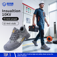 Zapatos de Seguridad LAnoudun, Estilo Casual, Color Gris, Aislamiento 10KV, Estilo Verano, Cuero de Gamuza Transpirable, Zapatos de Trabajo para Hombre, Ligeros