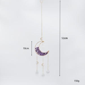 Campana de Viento con Colgante de Piedra de Color Amatista, Atrapasol, Adorno para Balcón o Dormitorio - Product Image 4