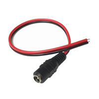 Connecteur mâle DC 5521 2,1 mm 5,1 mm, câble de charge d'alimentation ouvert en cuivre pur avec gaine en PVC et blindage tressé
