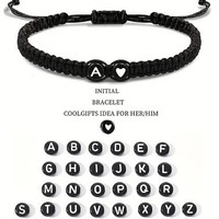 Bracelet d'identification en fil de soie tressé en forme de cœur, bijou d'amour personnalisé pour couple, accessoire de mode, cadeau Saint-Valentin, bureau/carrière