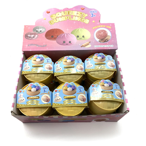 8.5cm Golden Glitter Dumplings Shape <b>Squeeze</b> <b>Ball</b> with Water Bead Filling Squishy Bun for Desktop Anxiety Relief Kids Gift - Product Image 1
