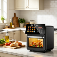 Friteuse à air verticale 15L avec fenêtre de visualisation en verre transparent, panneau tactile intelligent, circulation d'air chaud uniforme, protection contre la surchauffe