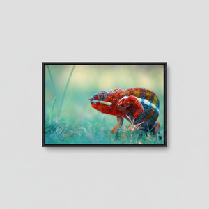 Modern Printed Canvas Artwork: Elegant Reptile Decor for Contemporary Spaces,<b>BLACK</b> <b>FRAMED</b> CANVAS - Product Image 2
