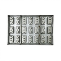 Plaque de cuisson pour hamburgers en acier aluminisé antiadhésif de qualité alimentaire, 21 cavités, pour pains et galettes, résistante au four, durable, écologique, réutilisable
