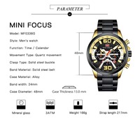 Montre-bracelet à quartz pour homme, chronographe, multi-cadrans, affichage de la date, bracelet en acier inoxydable, montre-bracelet sport décontractée