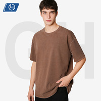 Camiseta de 300 GSM con lavado vintage, cuello redondo, logotipo personalizado, manga corta para hombre, estilo streetwear, venta al por mayor