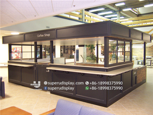 Kiosque à café moderne, design personnalisé, kiosque de centre commercial, présentoir de café, kiosque à café en bois 3D, design FDS-W, kiosque à café D - Product Image 5