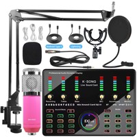 BM 800 Profesional PC DJ10 Nirkabel USB 2-Kanal Eksternal Baterai Internal 2000-4000mAh SNR Tinggi 3-6 Jam Set Kartu Suara Mic