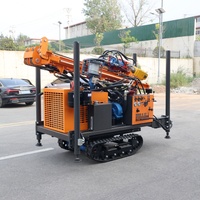 Foreuse de puits d'eau robuste à rouleaux, diesel, haute pression, avec système de verrouillage d'angle de poussée, pour forage de trous profonds de 200 m, modèle Crawler Path
