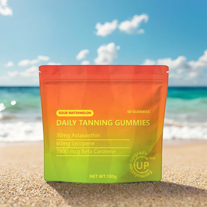 Gomitas Bronceadoras Diarias para Adultos de Marca Privada, Betacaroteno, Vitamina C, Astaxantina, Alimento <span class=keywords><strong>Natural</strong></span> Certificado Halal, Grado Alimenticio para Bronceado - Product Image 1