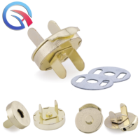 Kancing Magnet Berlapis Emas Bebas Timbal Terlaris, Model Bulat dengan Embos, Penutup Logam untuk Tas Wanita