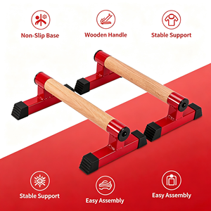 Soporte de Madera de Doble Barra para Flexiones, Barras <span class=keywords><strong>Paralelas</strong></span> para Ejercicios en Casa, Equipo de <span class=keywords><strong>Calistenia</strong></span> para Entrenamiento de Manos en el Suelo - Product Image 5