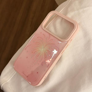 Coque pour iPhone 17 Pro Max, ambiance festive du Nouvel An, coque rigide or rose avec motifs de feux d'artifice, coque de téléphone antichoc - Product Image 5