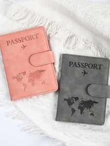 Porta Pasaporte de Cuero PU de Moda con Bloqueo RFID, Funda Protectora para Tarjetas, Ranuras para Tarjetas, Cartera de Viaje Elástica, Porta Pasaporte Elástico - Product Image 5