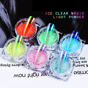 Ensemble de 6 couleurs, poudre liquide magique sirène pour nail art, illusion de miroir, glace transparente, aurore rose nude, <span class=keywords><strong>rouge</strong></span> net, certifié halal - Product Image 2