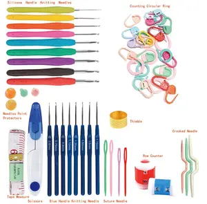 Multi-Coloured 2-8mm Knit Needles Handle Crochet Hooks Knitting Set