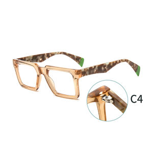 Montures de lunettes anhydrides en acétate d'éthyle coloré pour hommes - Product Image 4