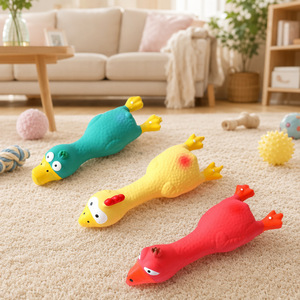 Screaming Chicken Pet Toy <b>Bite</b> Resistant Interactive Chewable Dog Squeak Toy For Teeth Cleaning Cartoon Design - Product Image 1