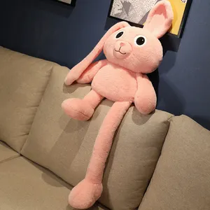 TIKTOK — peluche de lapin rose pour enfants, jouet à longues oreilles extensibles, vente en gros,