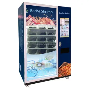 Máquina expendedora automática de alimentos, aparato de almacenamiento grande de gambas, crayfish, con elevador, puede añadir horno microondas