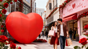 Ballon gonflable géant publicitaire, impression UV, imperméable, durable, danseur aérien pour la Saint-Valentin, intérieur/extérieur - Product Image 1