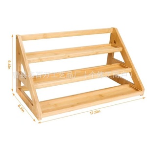 Estante de Especias de Bambú de Múltiples Niveles, Organizador de Almacenamiento de Frascos de Vidrio de 3 Niveles, Estante de Exhibición para Encimera de Cocina - Product Image 4