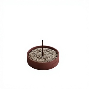 Porte-bougie en bois sculpté rustique, fait main, écologique, durable, résistant à la chaleur, avec motifs géométriques floraux en relief détaillés - Product Image 1