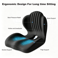 Coussin de siège orthopédique monobloc avec dossier intégré, soutien lombaire, correcteur de posture, coussin de chaise pour soulager la pression au bureau