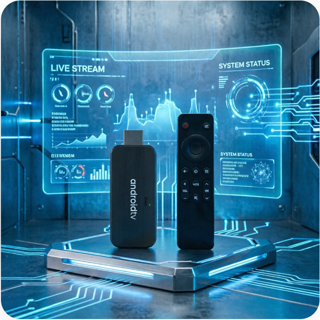 Popular Sumavision OTT Android 15 Streaming Device WiFi5 Quad Core 4K HDR/H265 Android TV Stick 2GB+8GB BT Voice Control Remote