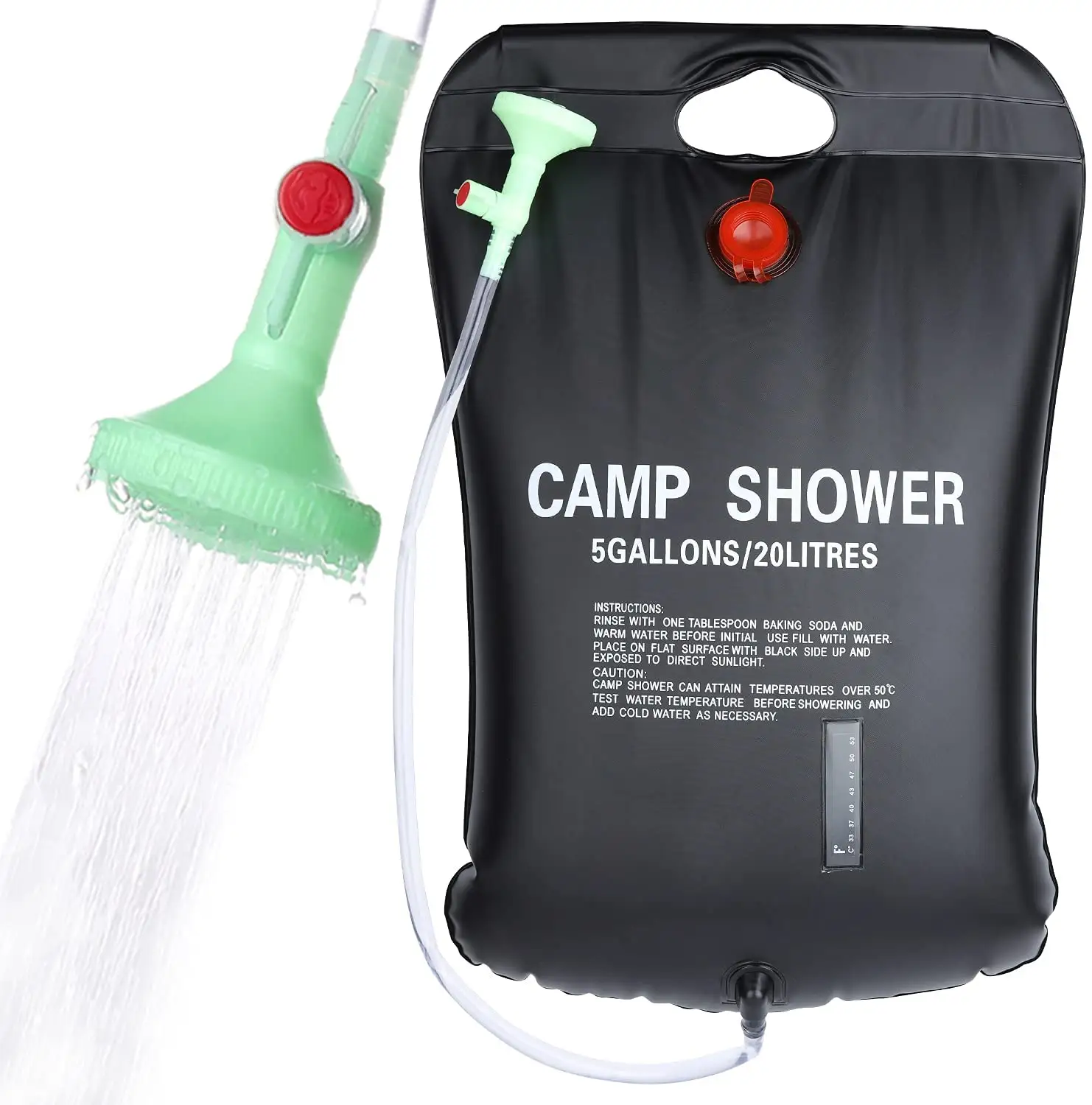 Sac à eau en PVC portable de 20 ou 25l pour l'extérieur, plage, piscine, camping, douche solaire, chauffe-eau