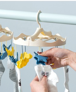 2022 nuovo arriva per bambini appendiabiti retrattile in plastica per panni per bambini organizzatore di abbigliamento quadrato singolo Ningbo adorabili 30 set - Product Image 3