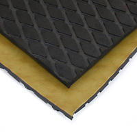 Revêtement de tapis de gym en caoutchouc NBR/SBR, épaisseur 12 mm-20 mm, noir, rainurage diamant, résistance à l'usure Shore 65+_5