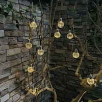 Ampoule solaire en verre craquelée, luminaire d'extérieur, idéal pour un jardin ou une rue, 50 unités