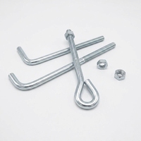 Vis d'angle en L M3 M4 M5 M6 M8 M10 M24 M30, boulon d'ancrage de type L 100 mm, vis à crochet courbé pour l'industrie lourde