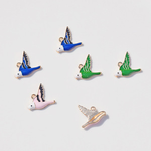 Pendentifs en alliage en forme d'oiseau, couleurs mélangées, pour la fabrication de boucles d'oreilles, accessoires de bijouterie - Product Image 2