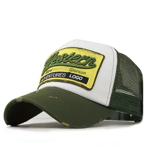 قبعة سائقي الشاحنات مخصصة سادة من القماش المطرزة بالأسى - Product Image 3