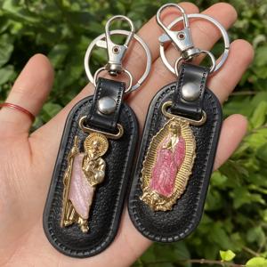 San Judas Tadeo De <span class=keywords><strong>Oro</strong></span> Religioso Dorado San Judas Llavero Nuestra Señora De Guadalupe Patrona De México Llaveros De Metal Regalo - Product Image 3