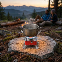 Réchaud de camping au butane mini ultra-compact pliable 95 mm 2800 W à brûleur unique pour cuisson extérieure et alpinisme, personnalisable OEM
