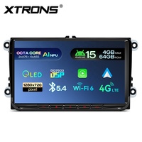 XTRONS Stereo Mobil Android 9 Inci untuk Volkswagen/SKODA/SEAT Android 15 Octa Core 4+64GB Layar QLED Global 4G DSP DQ7603 BT5.4