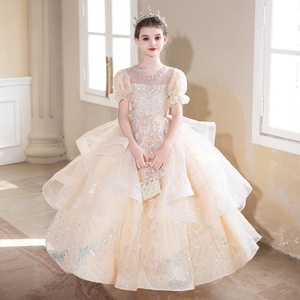 Vestido de Princesa de Lujo Color Champán <span class=keywords><strong>para</strong></span> Niñas, Elegante Vestido Largo <span class=keywords><strong>para</strong></span> Bodas, Damas de Honor, Presentaciones de Piano - Product Image 6