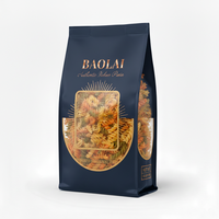 Sac en plastique transparent à soufflet latéral de grande capacité imprimé sur mesure, 500 g, emballage de macaronis, sac à pâtes spaghetti