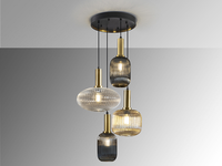 Lámpara Colgante de Cristal LED E12 de Diseño Europeo Moderno para Hotel, Escalera, Proyecto de Iluminación Elegante para el Hogar