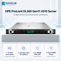 Server Rak HPE ProLiant DL360 Gen11 4510 1U yang Dioptimalkan untuk Virtualisasi, Cloud Hosting, dan Workload Server Multi-Tenant