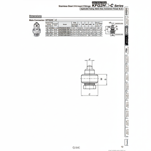 Raccords d'insertion pneumatiques SMC KFG2H0425-M5-C outils pneumatiques Accessoires et pièces - Product Image 1