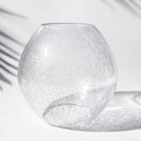 Abat-jour en verre soufflé à la main, transparent, en forme de globe, pour lampe, vente en gros