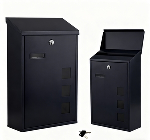 Boîtes aux lettres en acier, boîte aux lettres moderne avec poteau, boîte aux lettres extérieure - Product Image 2