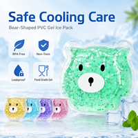 Mini-compresse chaude/froide portable en PVC en forme d'ours, mignonne et durable, avec logo personnalisé pour soulager la fièvre, les gonflements et les douleurs des enfants (Boo Boo)