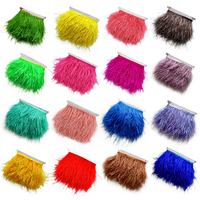 RTS 60 couleurs en stock, garniture en plumes d'autruche teintes, longues et épaisses (10-15 cm), pour robes, pyjamas, ensembles en satin, jupes et costumes pour femmes