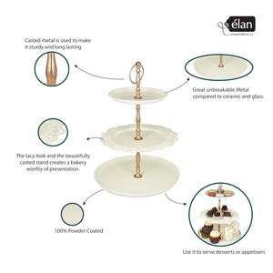 Support à gâteau en métal artisanal avec surface facile à nettoyer pour la présentation professionnelle de gâteaux, la restauration et les arrangements de desserts pour les fêtes - Product Image 3