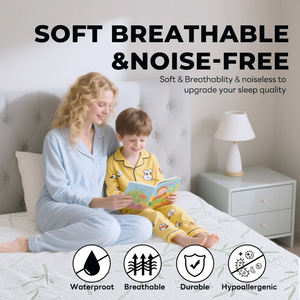 Protège-matelas personnalisé pour lit <span class=keywords><strong>Queen</strong></span>/King en bambou écologique respirant, imperméable et rafraîchissant, avec poche profonde - Product Image 6